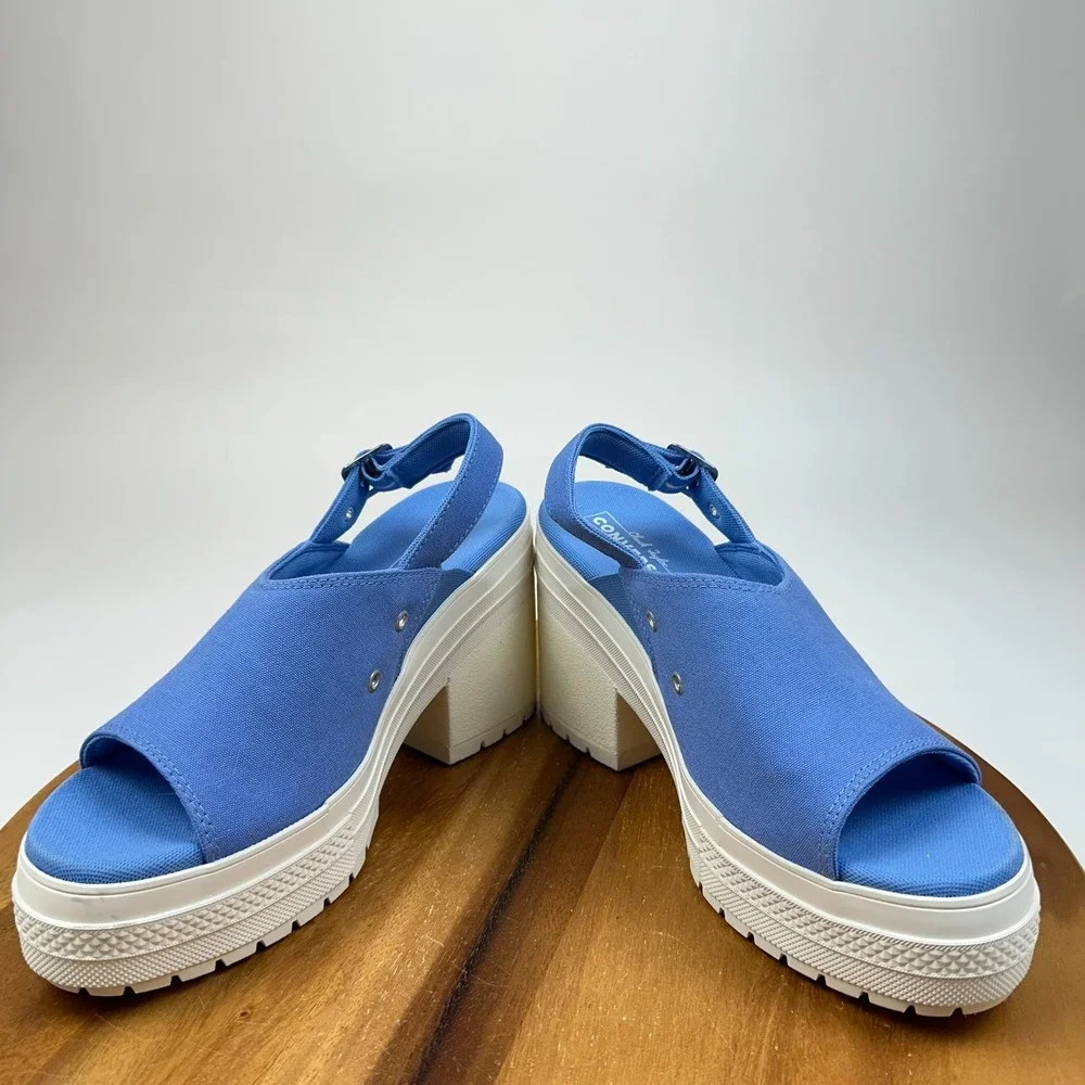 New Womens Vans Chuck 70 De Luxe Heel Slingback Blue Sandal Shoes Size 10 M NWOB